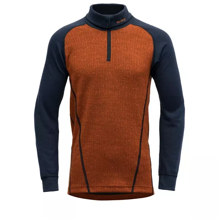 Devold Duo active merino zip neck jr., flame