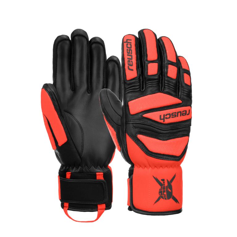 Reusch Worldcup Warrior DH, Black/fluo red 